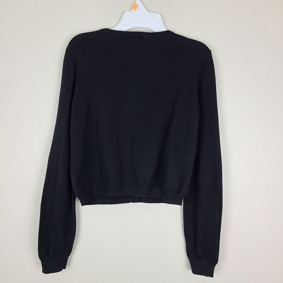 The Children's Place Girl's Black Embellished Neck Cardigan Sweater Large - Picture 8 of 13